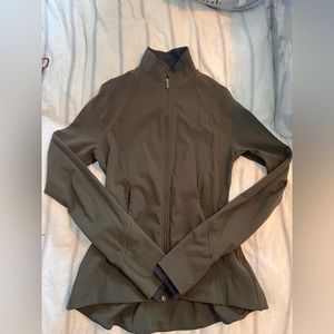Lululemon dark olive zip up peplum jacket